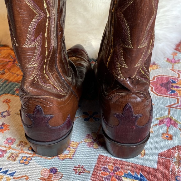 DAN POST MEN LEATHER CIWBOY BOOTS SIZE 10.5 D - Picture 3 of 10